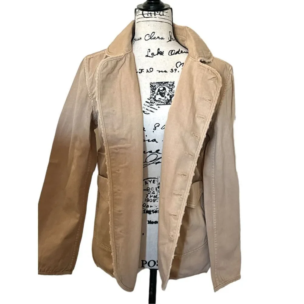 Free People X Sandrine Rose Women's Beige Pockets Collared Jacket Size Small NWT - Picture 3 of 9